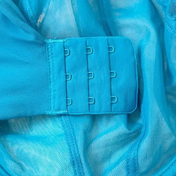 NWOT Elomi Zarla Stretch Banded Bra Embroidered Lace Ocean Depths Teal 36O - Picture 4 of 5